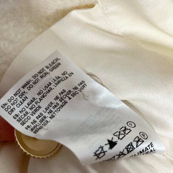 Reformation Amora Top Womens 2 Cream Button Front Wool Blend Preppy - Picture 14 of 14